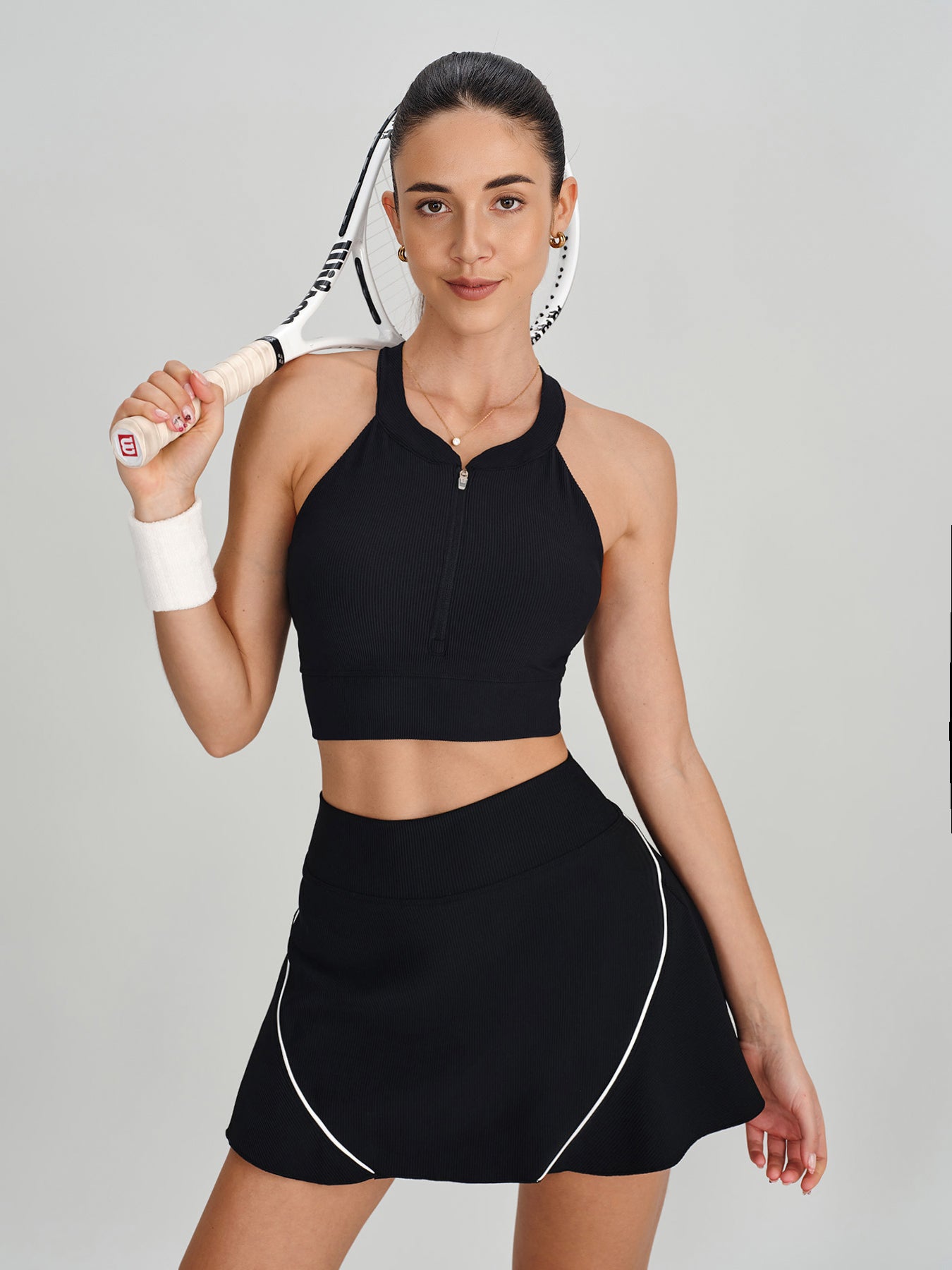 Women's Knitted Nylon Sports Bra Sustainable Yoga Tops - BERLOOK