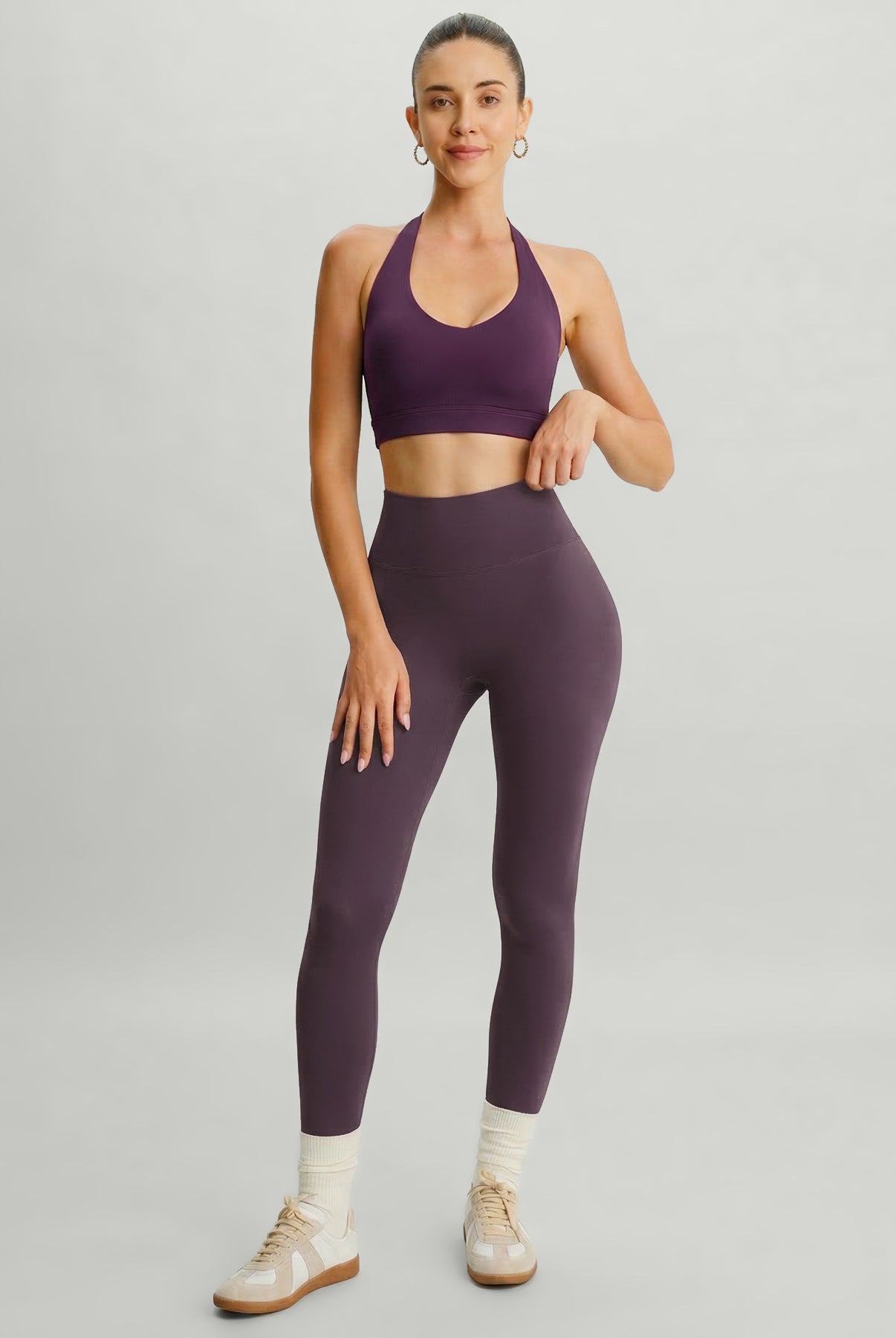 Women's Knitted Nylon Sports Bra Sustainable Yoga Tops - BERLOOK