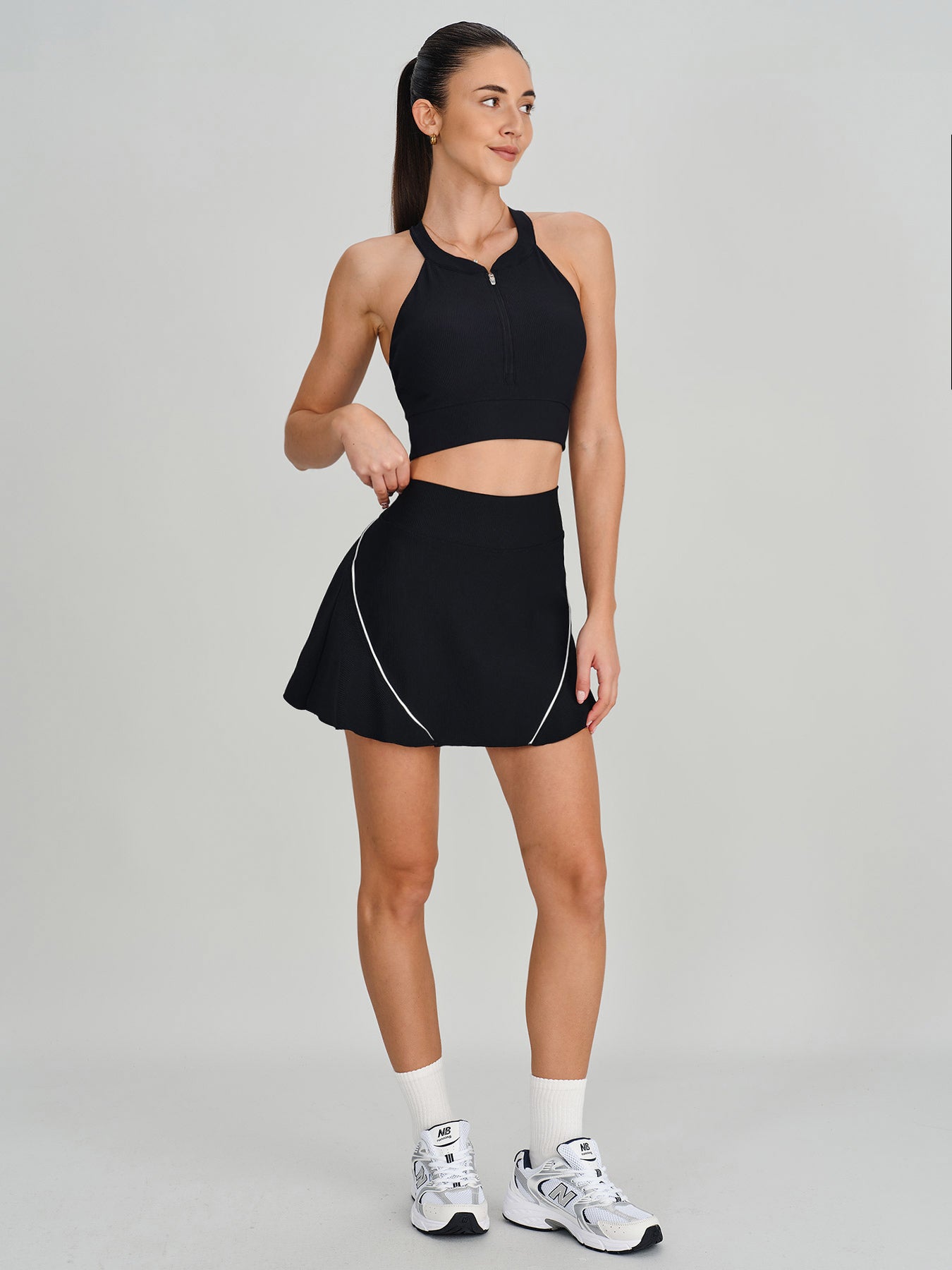 Women's Knitted Nylon Sports Bra Sustainable Yoga Tops - BERLOOK