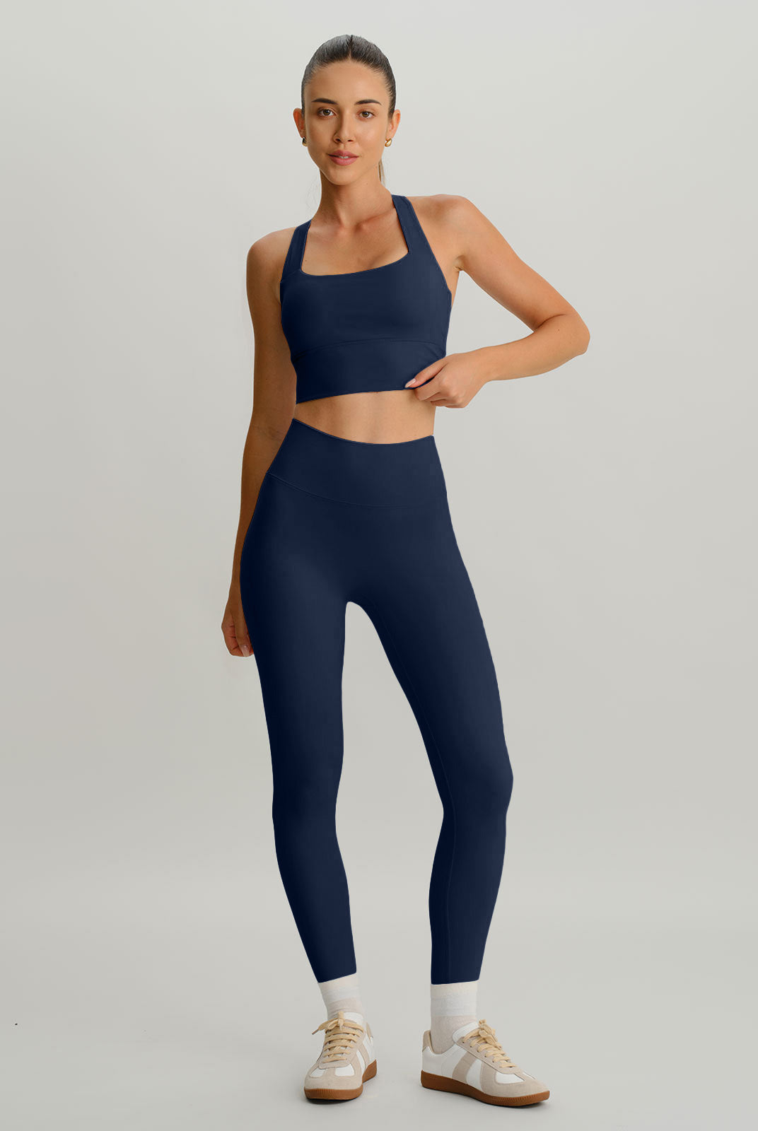 Women's Knitted Nylon Sports Bra Sustainable Yoga Tops - BERLOOK