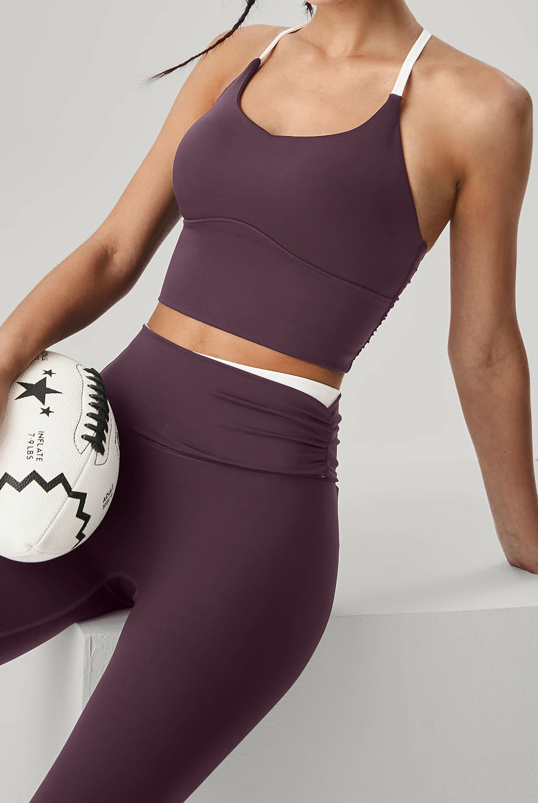 Women's Knitted Nylon Sports Bra Sustainable Yoga Tops - BERLOOK