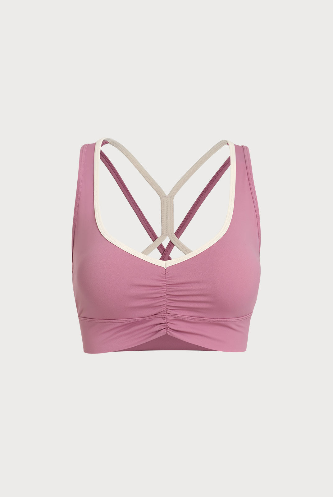 Women's Knitted Nylon Sports Bras Pink Sustainable Yoga Tops - BERLOOK