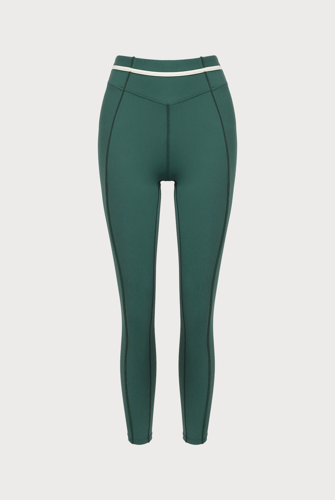 Women's Knitted Nylon Sports Leggings Dark Green Sustainable Yoga Bottoms - BERLOOK