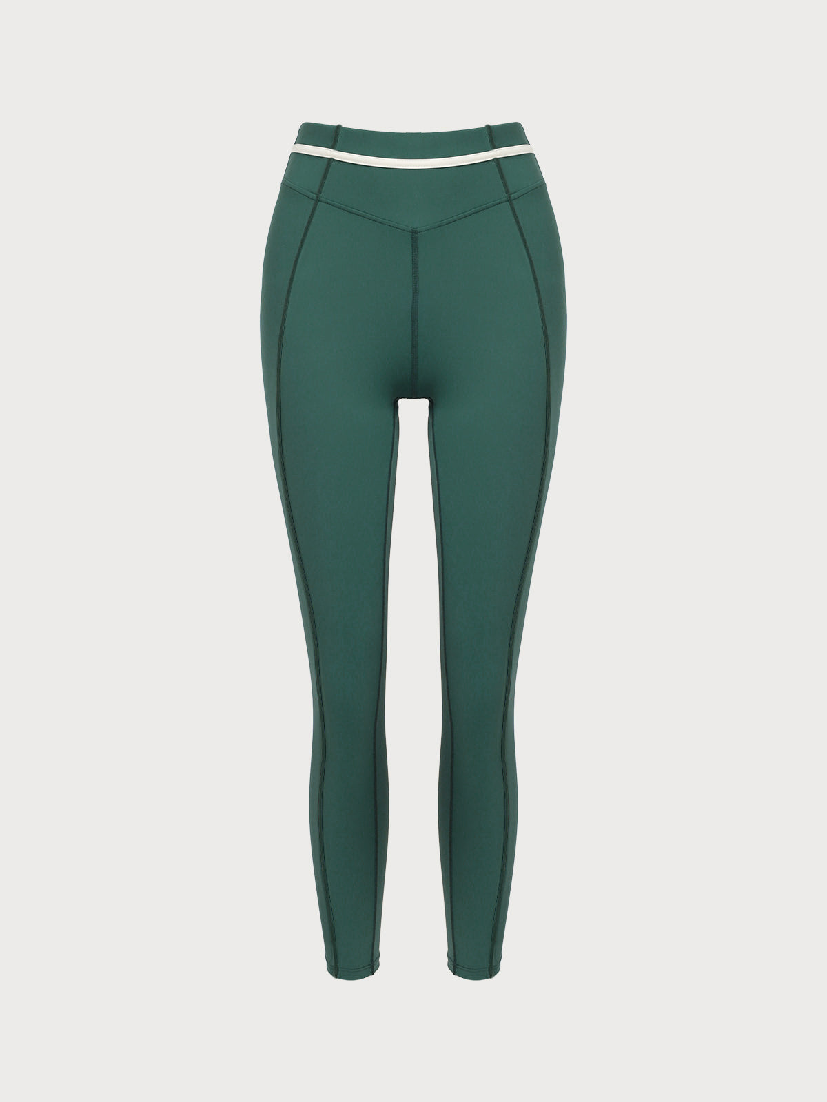 Women's Knitted Nylon Sports Leggings Dark Green Sustainable Yoga Bottoms - BERLOOK