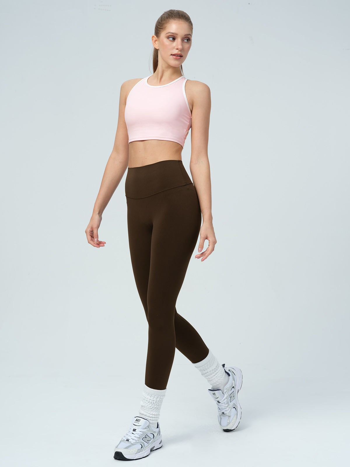 Women's Knitted Nylon Sports Leggings Sustainable Yoga Bottoms - BERLOOK