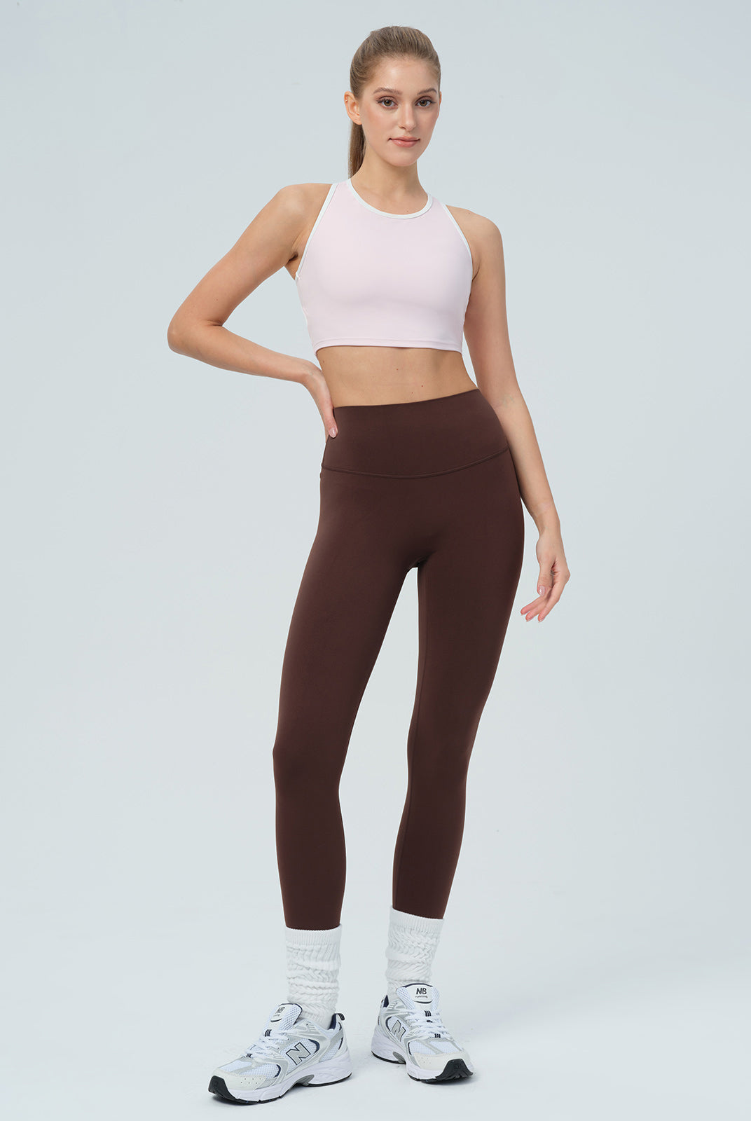 Women's Knitted Nylon Sports Leggings Sustainable Yoga Bottoms - BERLOOK