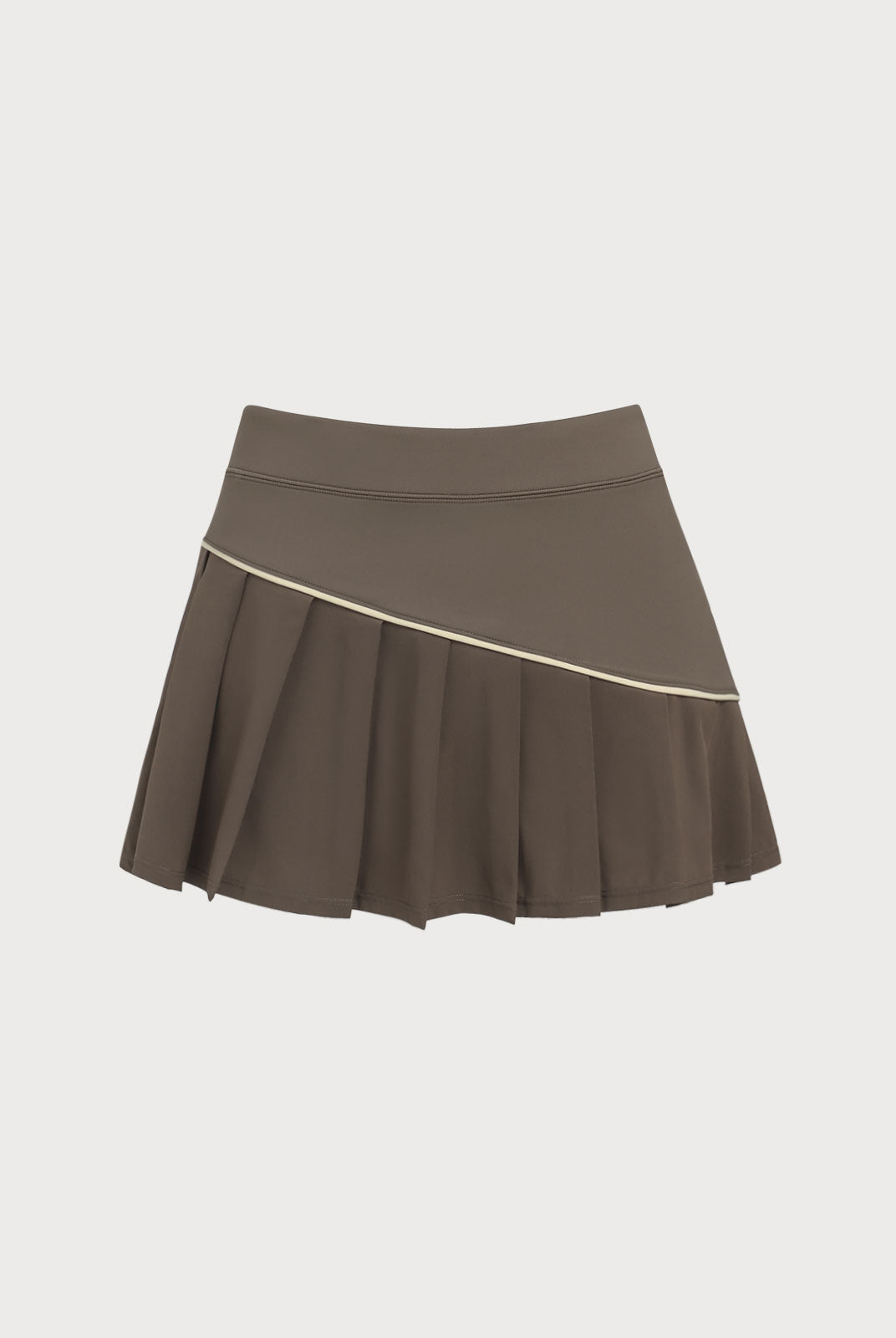 Women's Knitted Nylon Sports Skir Brown Sustainable Yoga Bottoms - BERLOOK