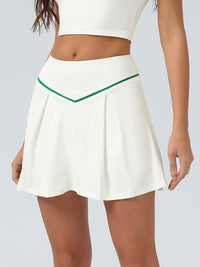 Women's Knitted Nylon Sports Skirt White Sustainable Yoga Bottoms - BERLOOK