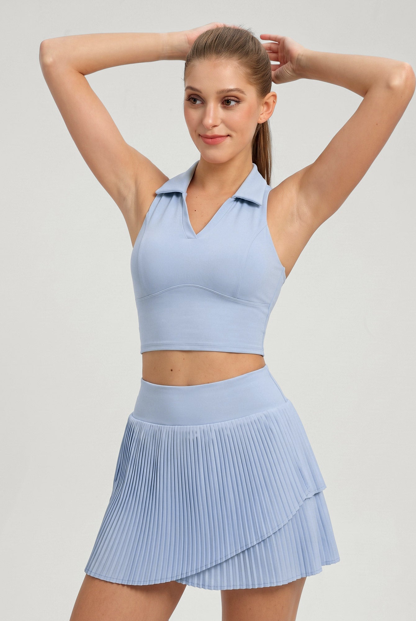 Women's Knitted Nylon Sports Tank Tops Sustainable Yoga Tops - BERLOOK