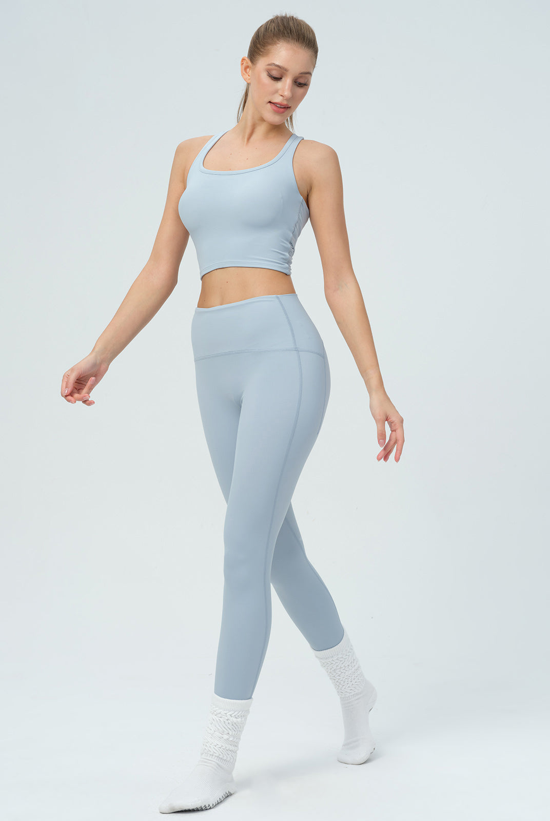 Women's Knitted Nylon Sports Vest Sustainable Yoga Tops - BERLOOK