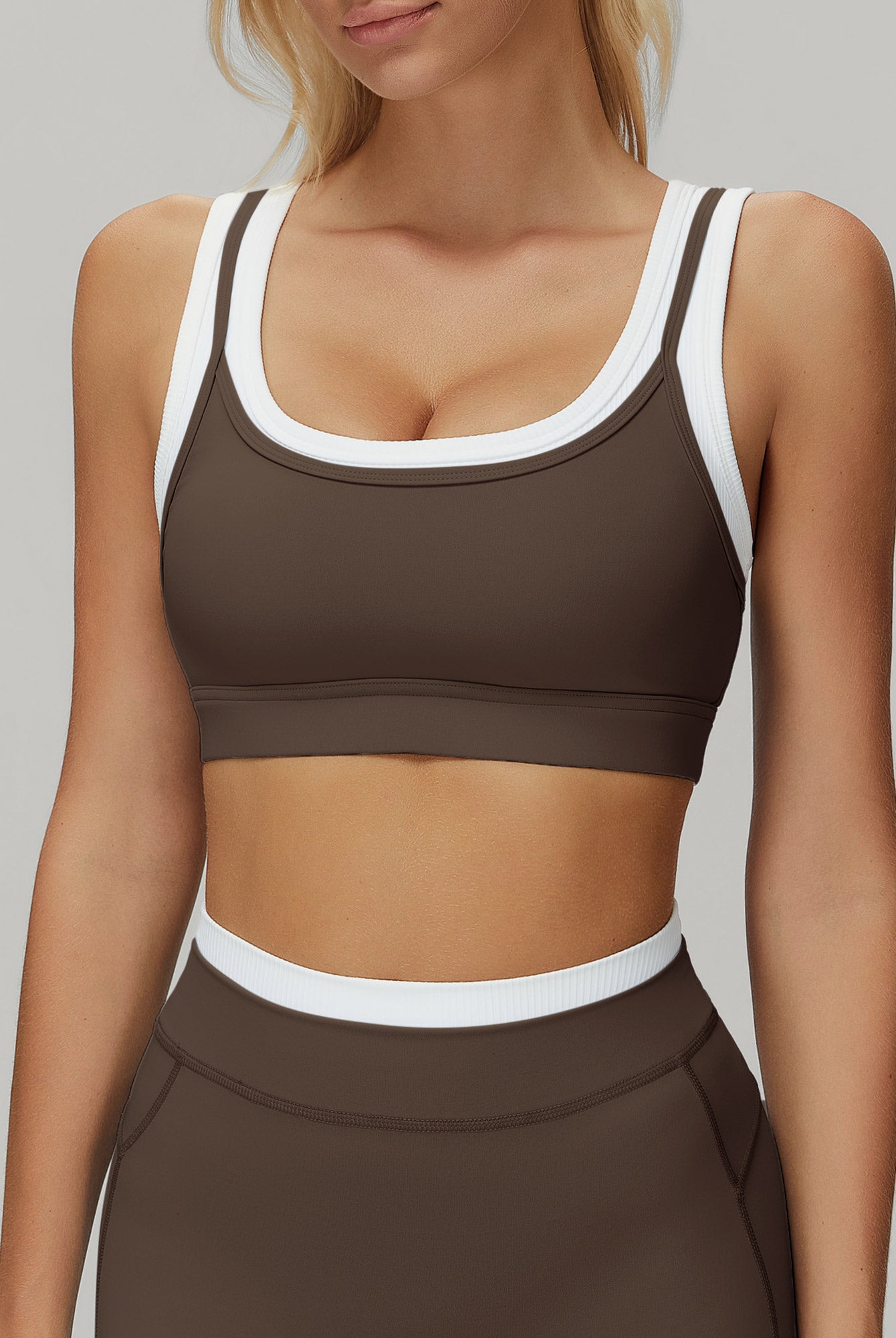 Women's Knitted Nylon Tank Tops Coffee Sustainable - BERLOOK