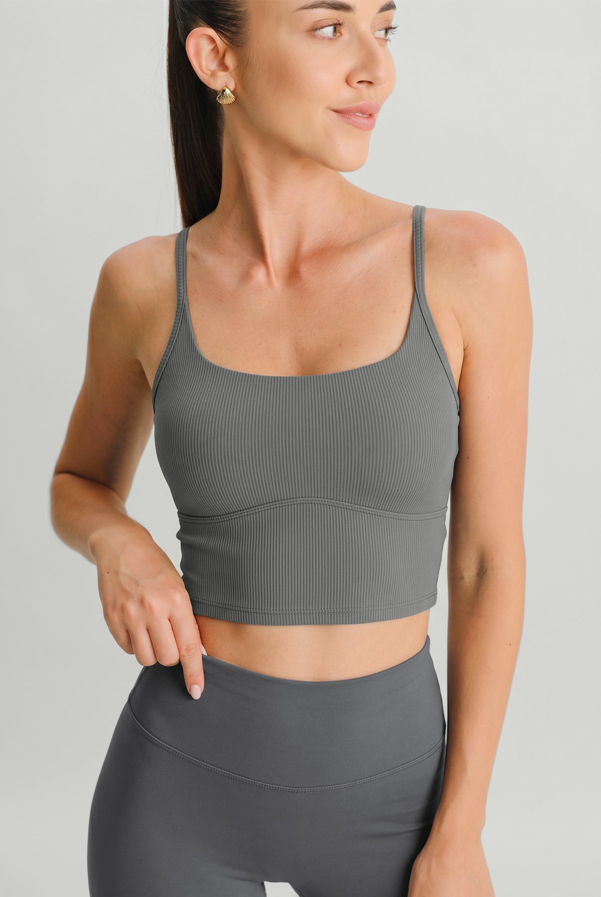 Women's Knitted Nylon Yoga Camis Sustainable Yoga Tops - BERLOOK