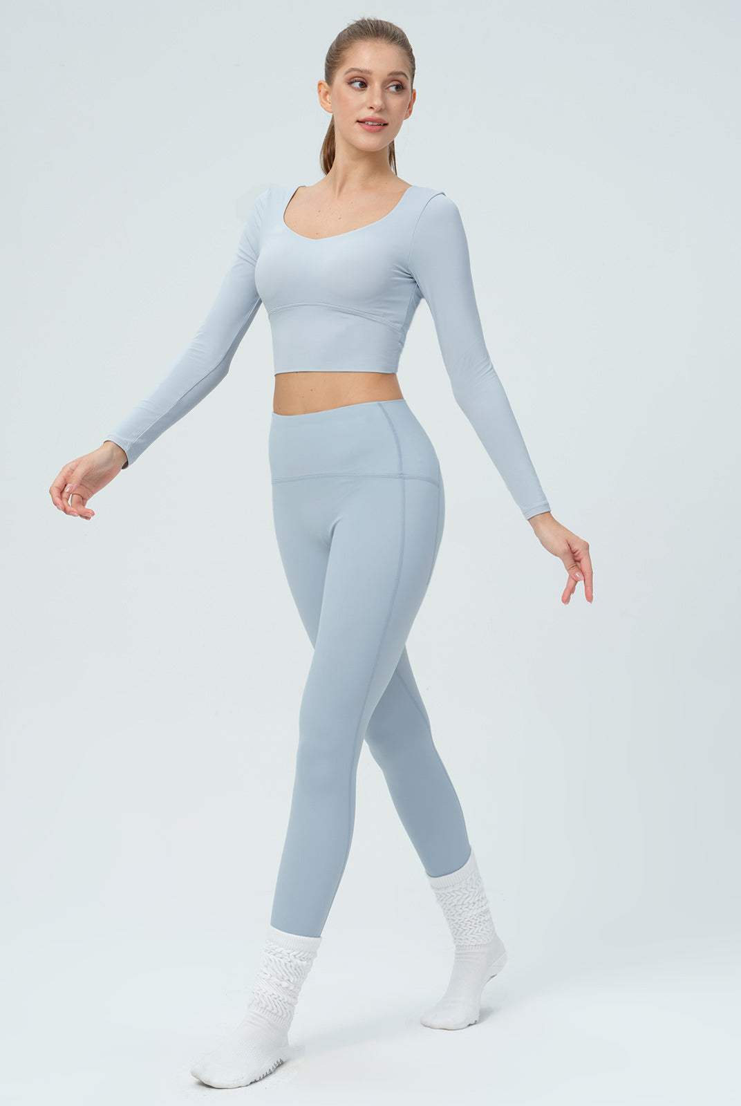 Women's Knitted Nylon Yoga Leggings Sustainable Yoga Bottoms - BERLOOK