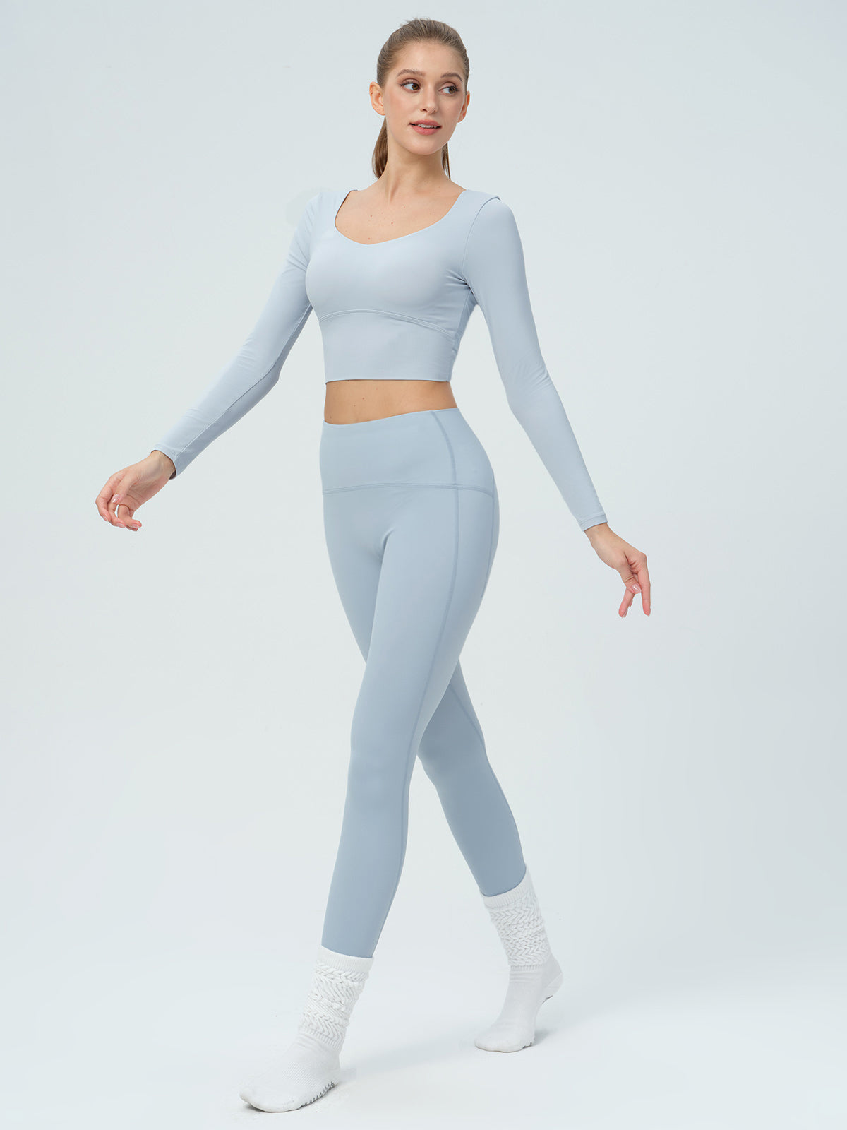 Women's Knitted Nylon Yoga Leggings Sustainable Yoga Bottoms - BERLOOK
