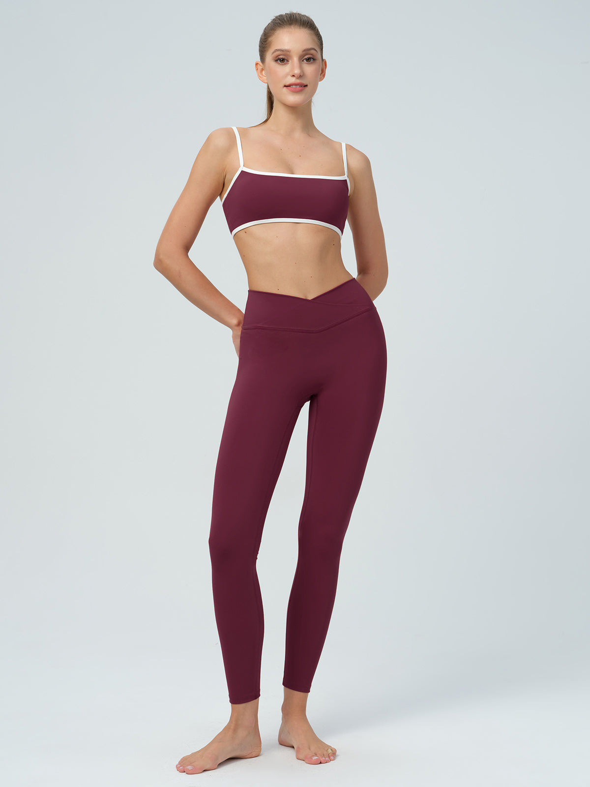 Women's Knitted Nylon Yoga Leggings Sustainable Yoga Bottoms - BERLOOK