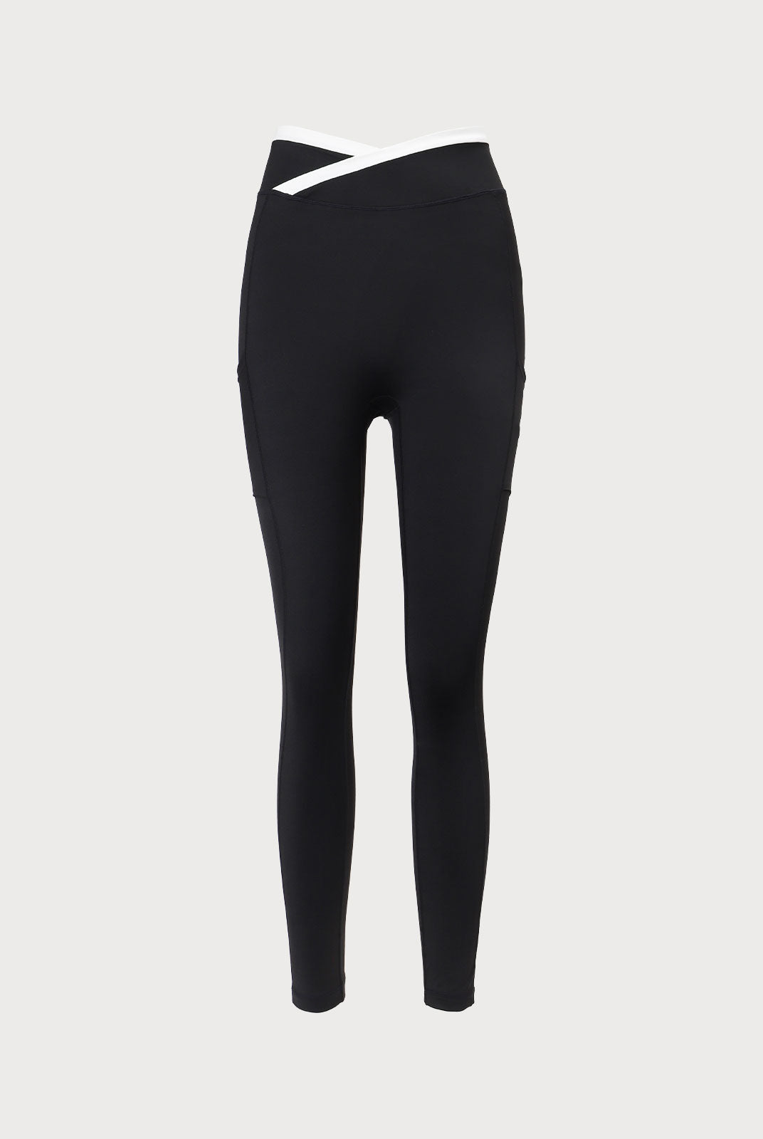 Women's Knitted Nylon Yoga Leggings 25” Black Sustainable Yoga Bottoms - BERLOOK