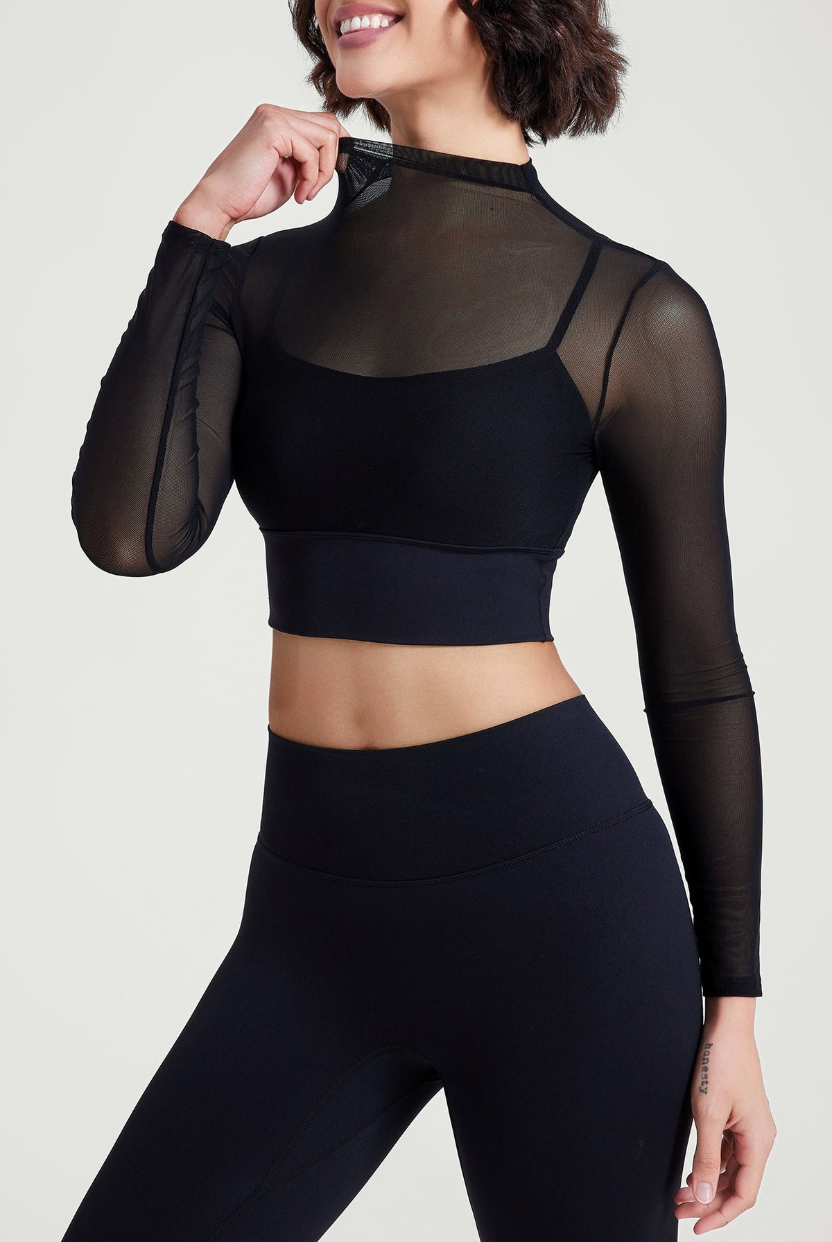 Women's Knitted Nylon Yoga Long Sleeve Top Sustainable - BERLOOK - 02