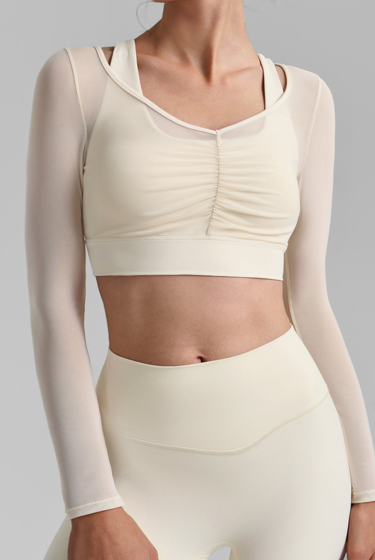 Women's Knitted Nylon Yoga Long Sleeve Tops Sustainable Yoga Tops - BERLOOK