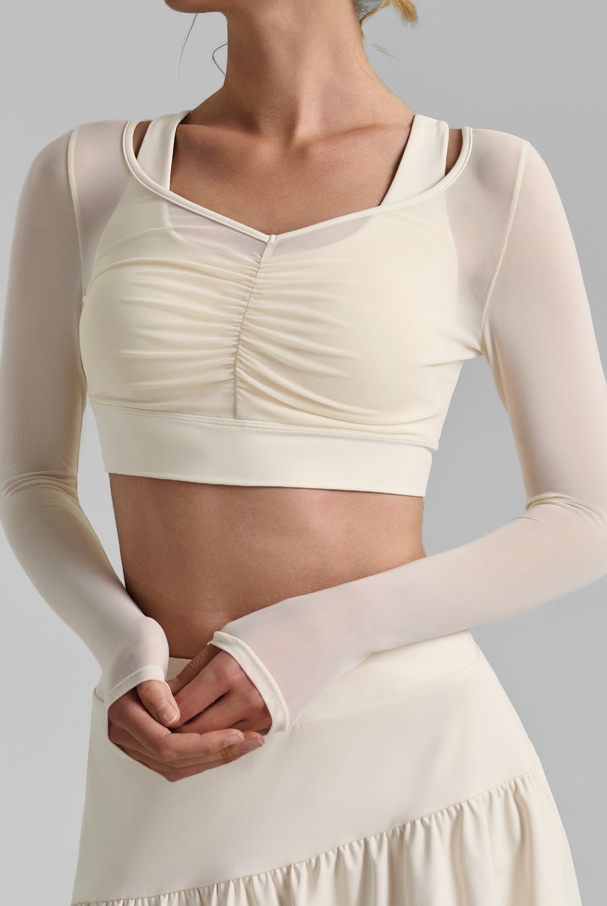 Women's Knitted Nylon Yoga Long Sleeve Tops Sustainable Yoga Tops - BERLOOK