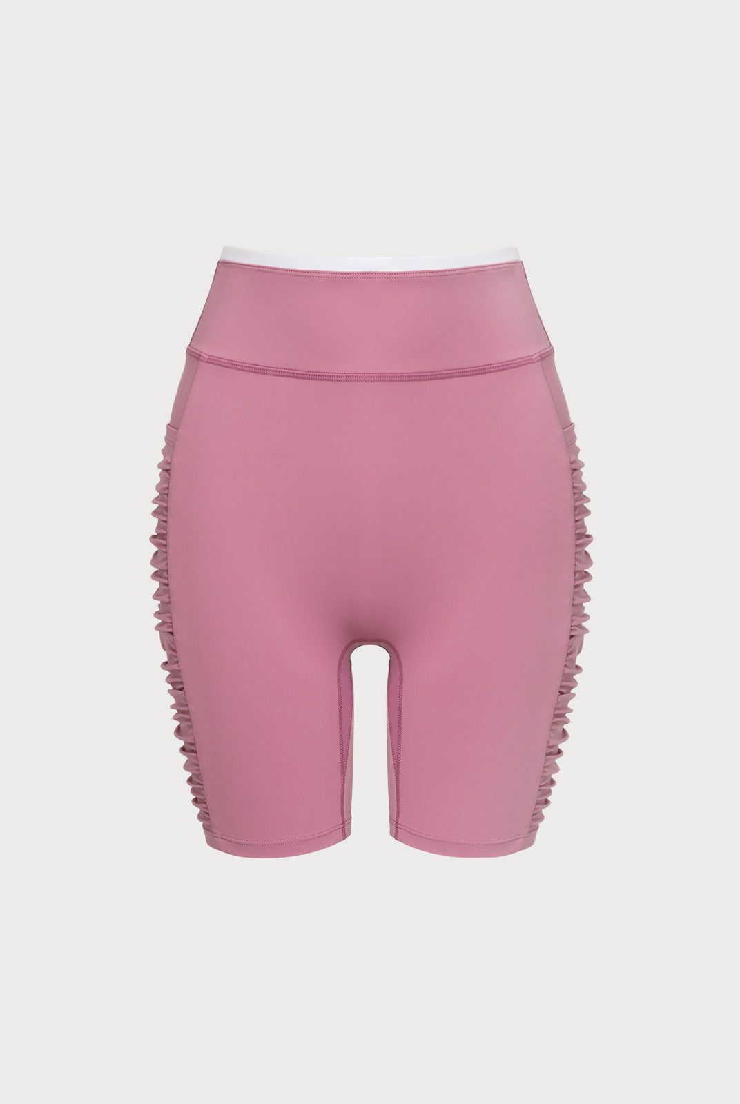 Women's Knitted Nylon Yoga Shorts Pink Sustainable Yoga Bottoms - BERLOOK