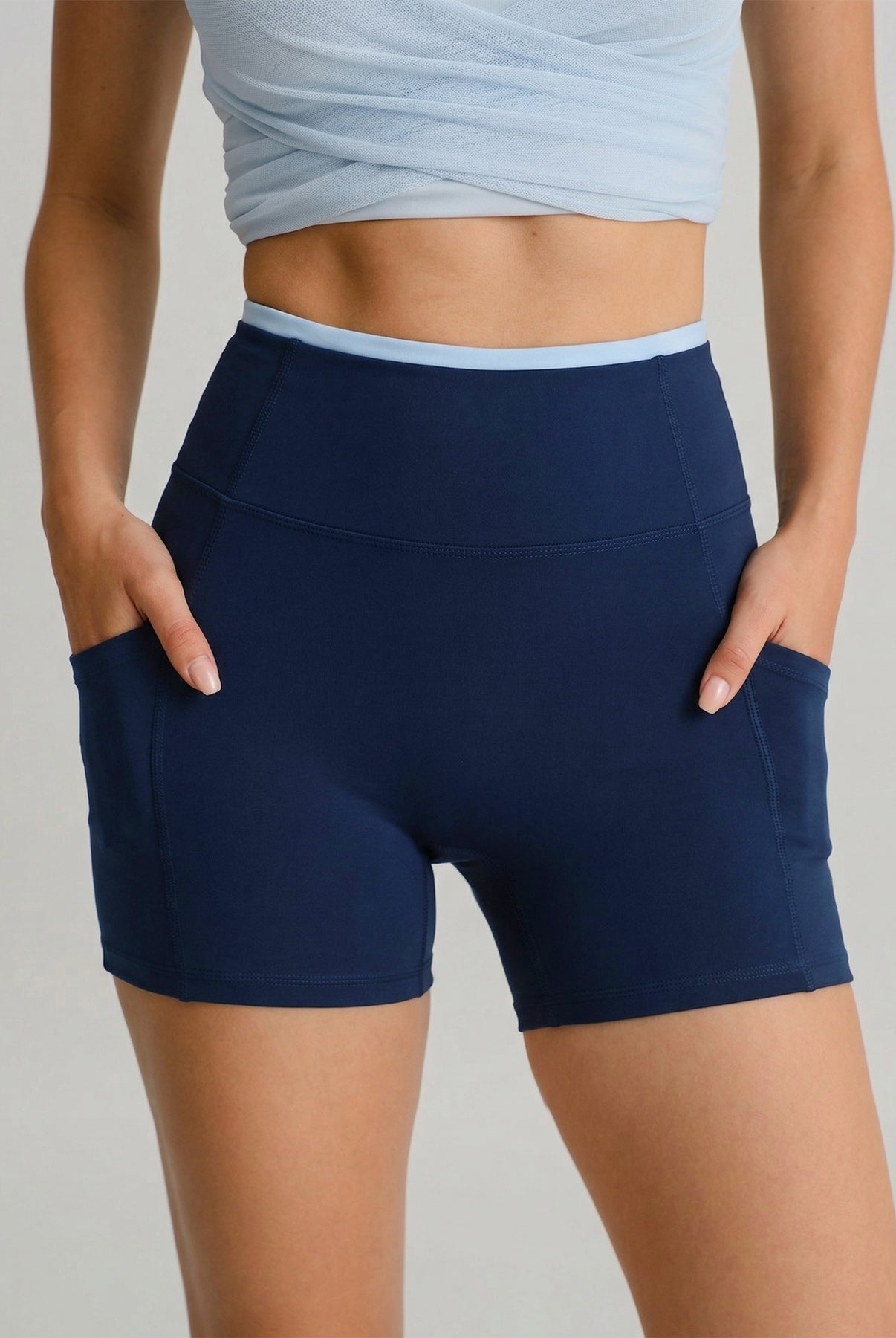 Women's Knitted Nylon Yoga Shorts Sustainable Yoga Bottoms - BERLOOK