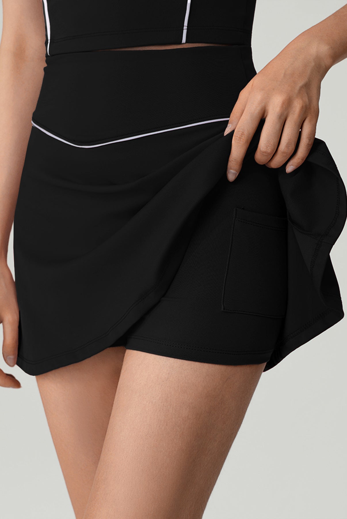 Women's Knitted Nylon Yoga Skirt Sustainable Yoga Bottoms - BERLOOK