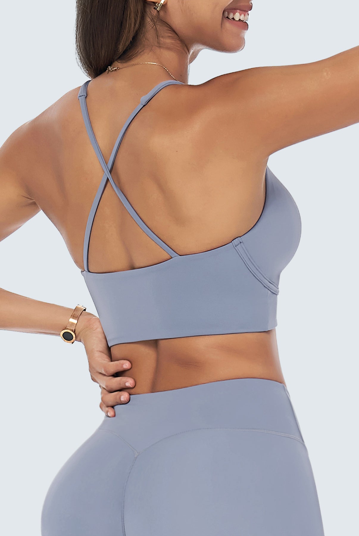 Women's Knitted Nylon Yoga Sports Bras Sustainable Yoga Tops - BERLOOK