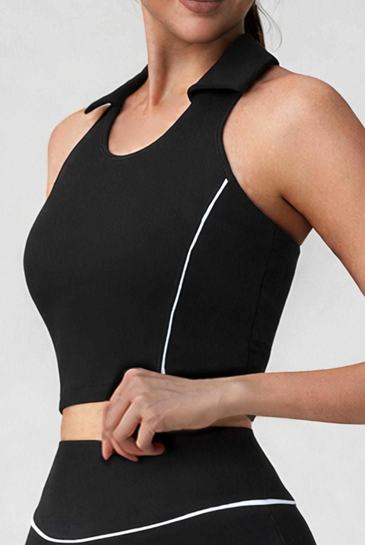 Women's Knitted Nylon Yoga Tank Tops Sustainable Yoga Tops - BERLOOK
