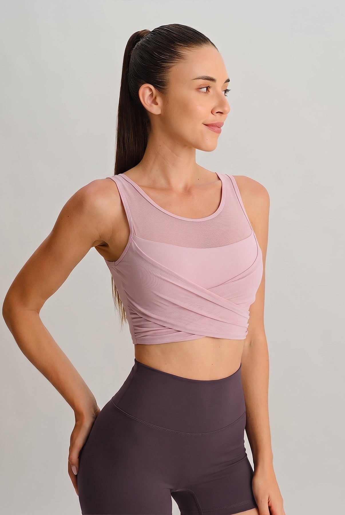 Women's Knitted Nylon Yoga Tank Tops Sustainable Yoga Tops - BERLOOK