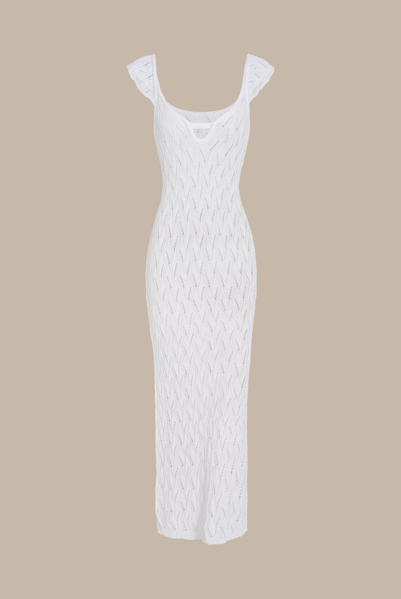Women's Knitted Openwork Beach Cover-up White Sustainable Cover-ups - BERLOOK