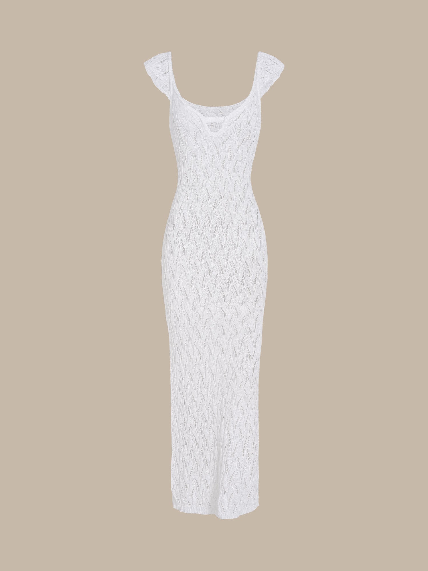 Women's Knitted Openwork Beach Cover-up White Sustainable Cover-ups - BERLOOK