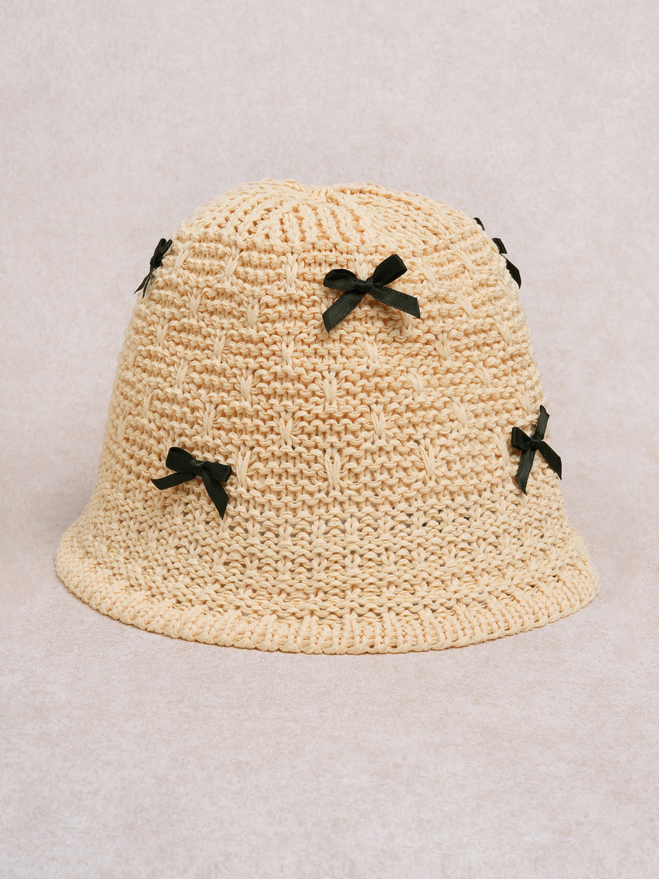 Women's Knitted Paper Hat Beige Sustainable Hats - BERLOOK