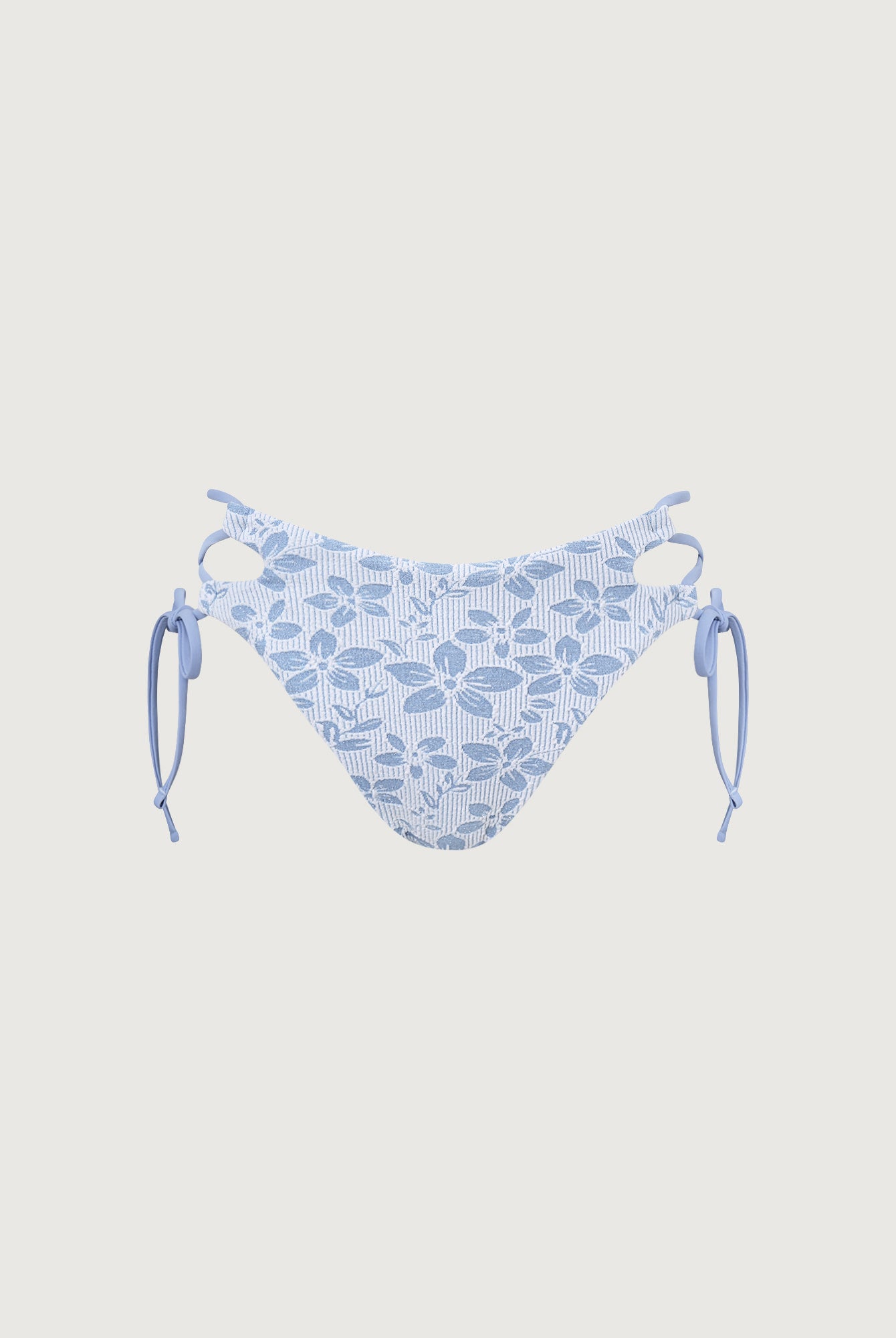 Women's Knitted Polyester Blend Bikini Bottom Light Blue Sustainable Bikinis - BERLOOK