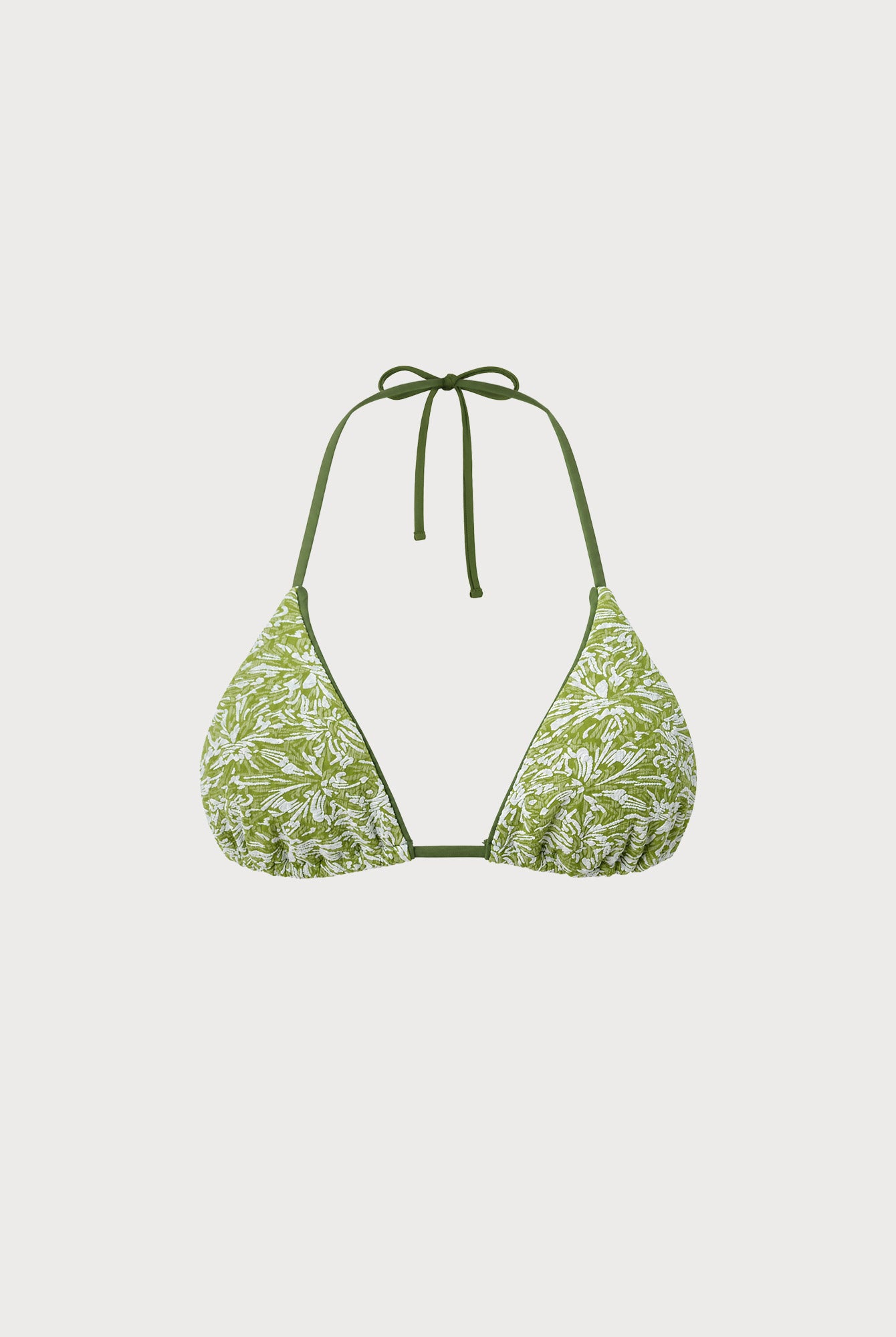 Women's Knitted Polyester Blend Bikini Top Green Sustainable Bikinis - BERLOOK