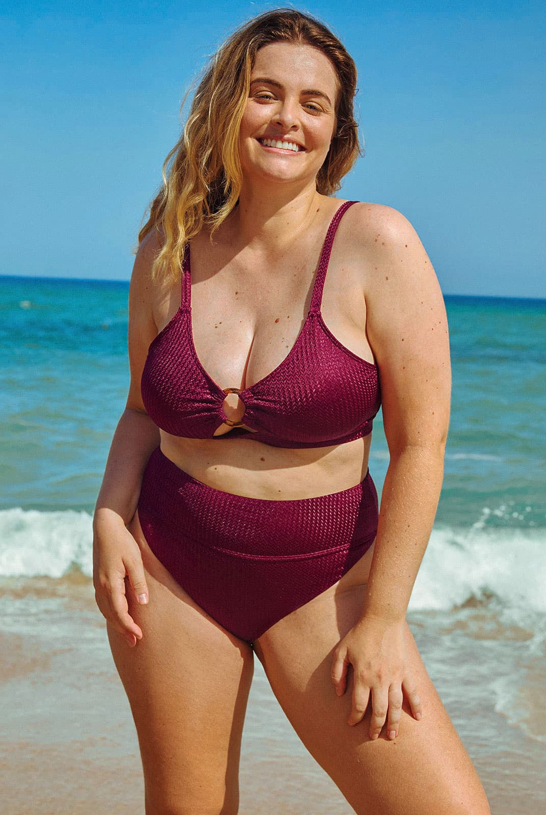 Women's Knitted Polyester Plus Size Bikini Top Sustainable Plus Size Bikinis - BERLOOK