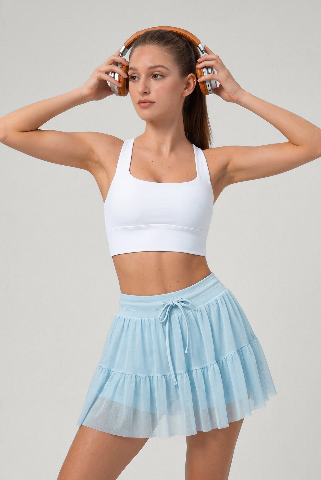 Women's Knitted Polyester Sports Skirt Sustainable Yoga Bottoms - BERLOOK