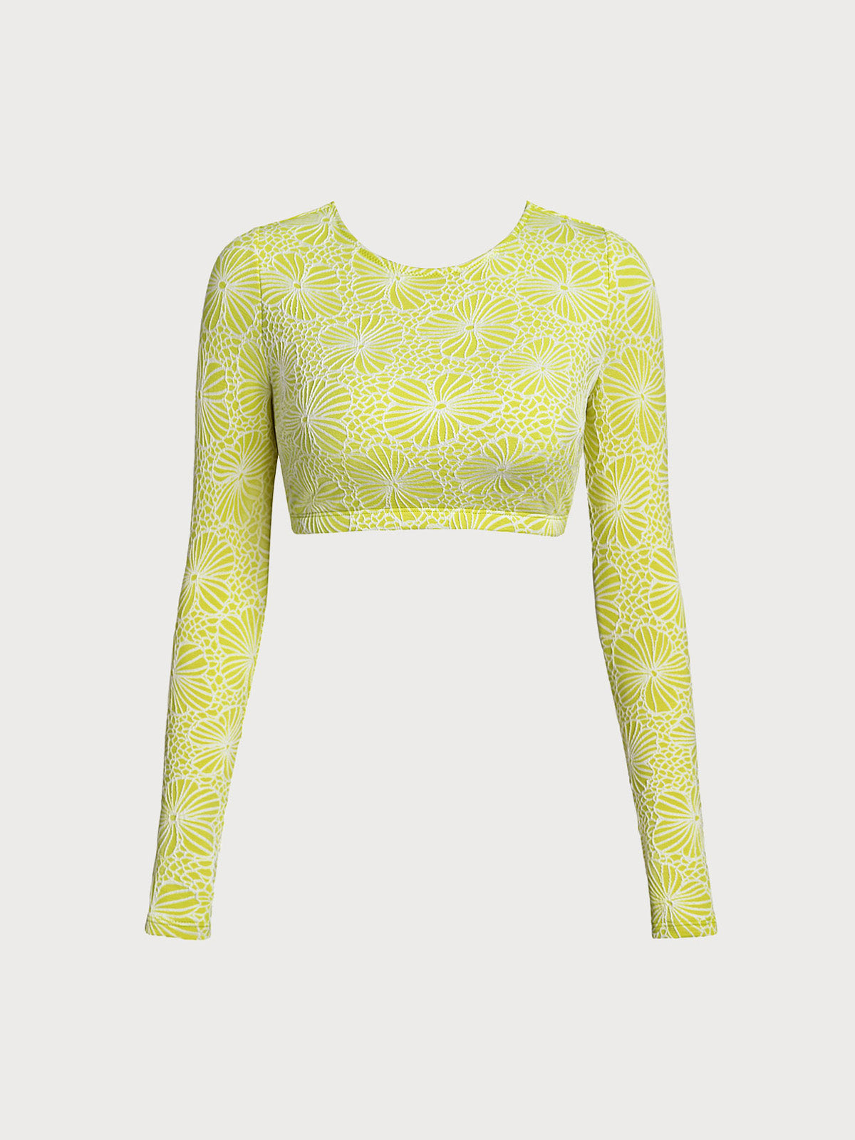 Women's Knitted Polyester Surfing Tops Light Green Sustainable Surfing Clothes - BERLOOK