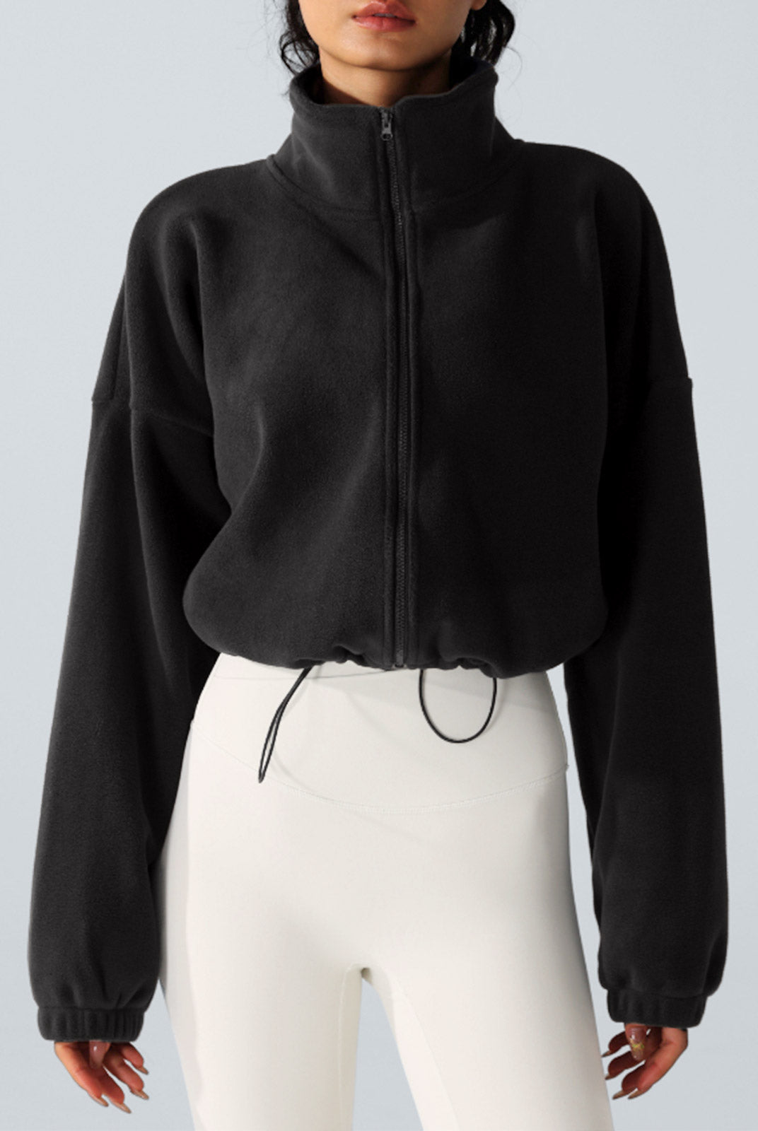 Women's Knitted Polyester Yoga Jacket Sustainable Yoga Tops - BERLOOK