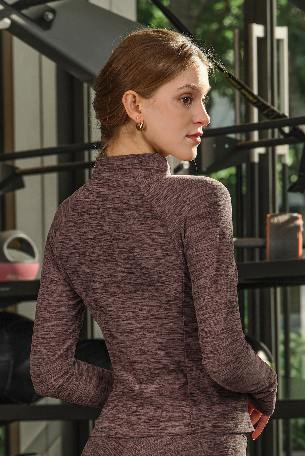 Women's Knitted Polyester Yoga Jacket Sustainable Yoga Tops - BERLOOK