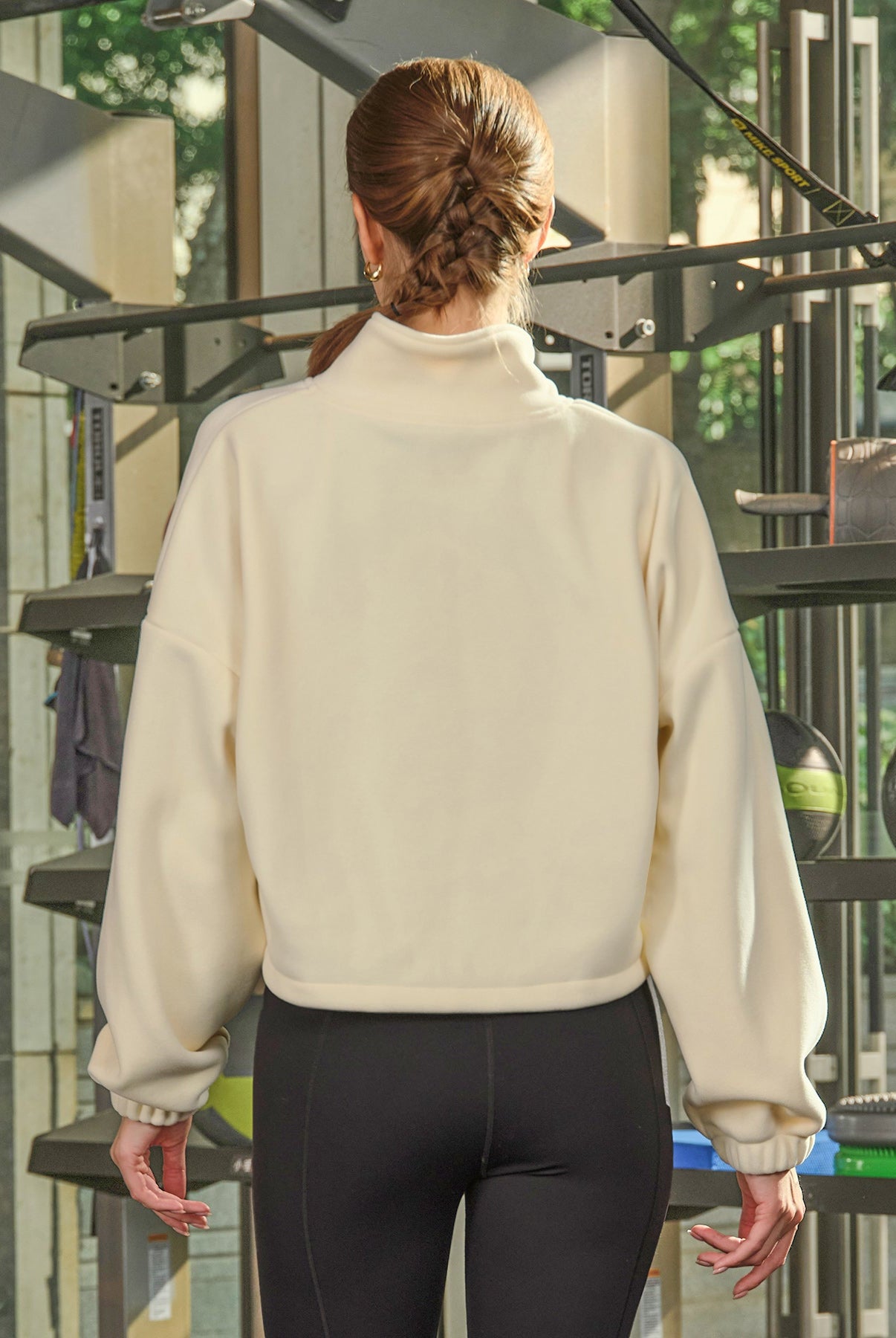 Women's Knitted Polyester Yoga Jacket Sustainable Yoga Tops - BERLOOK