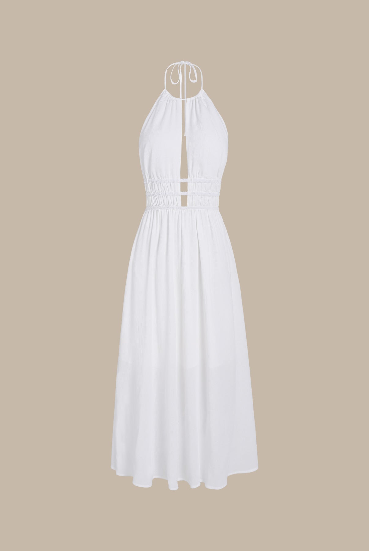 Women's Knitted Rayon Beach Dress White Sustainable Beach Dress - BERLOOK