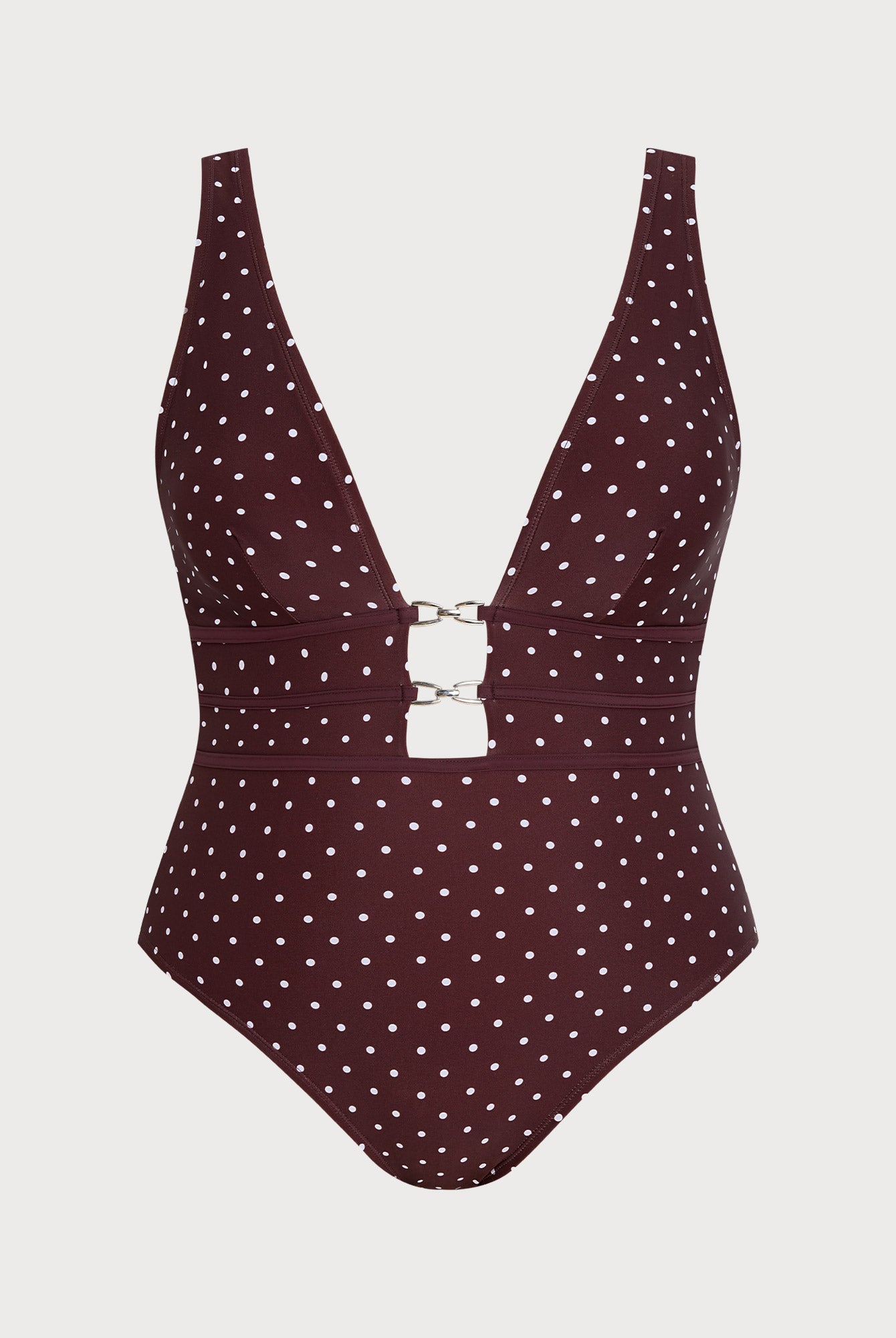 Women's Plus-Size Knitted Nylon One-Piece Swimsuit Brown Sustainable Plus Size One-Pieces - BERLOOK