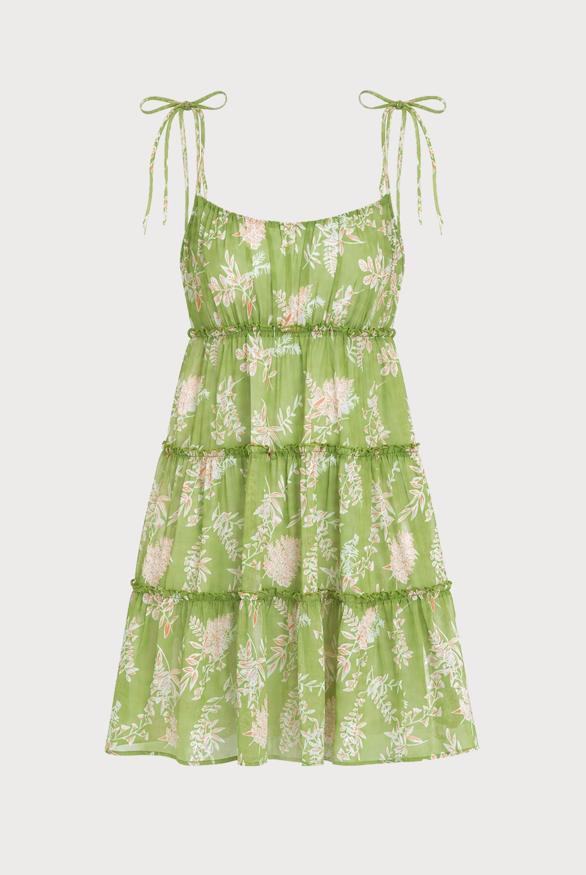 Women's Printed Sundress Green Sustainable Beach Dress - BERLOOK