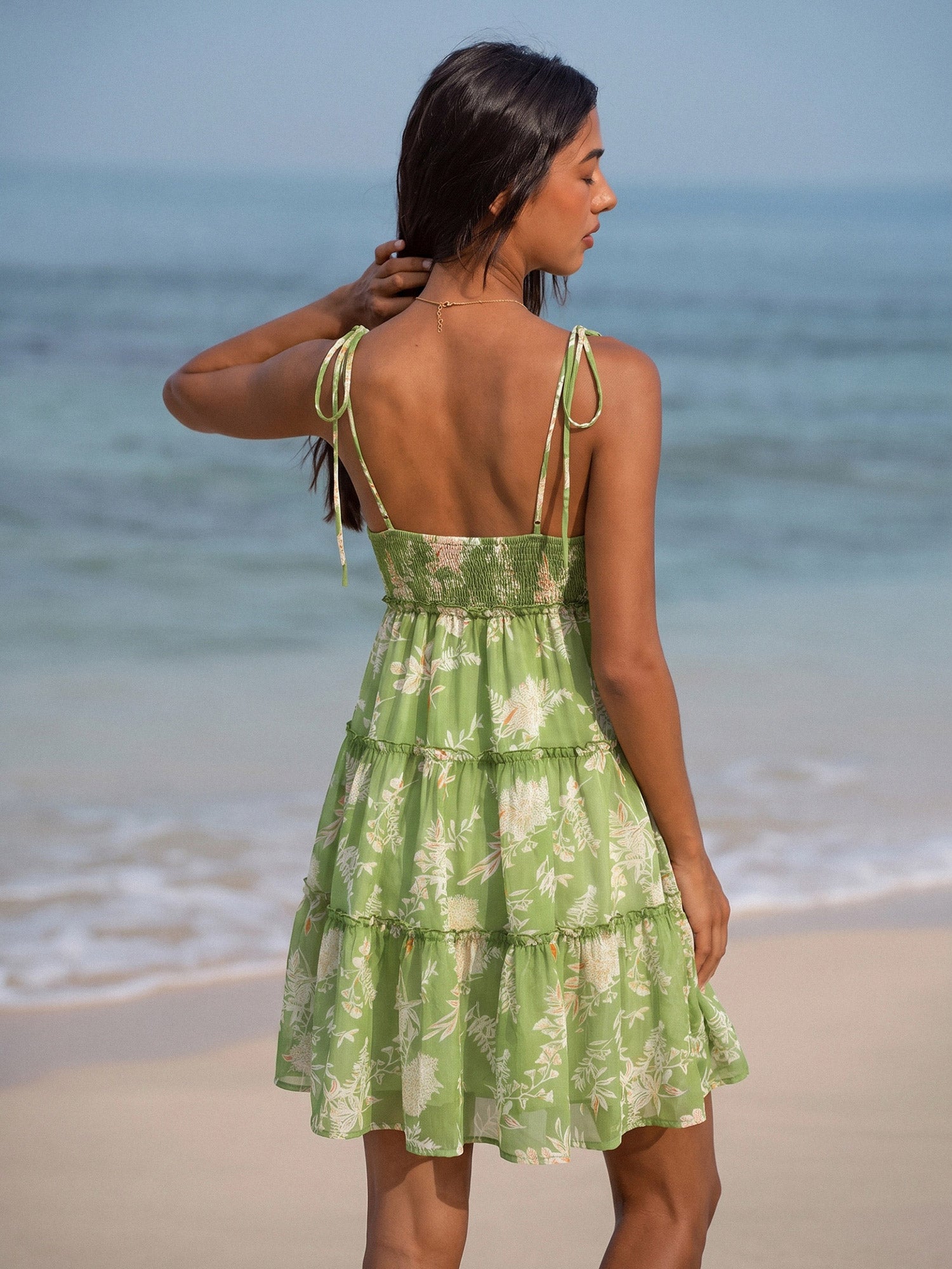 Women's Printed Sundress Sustainable Beach Dress - BERLOOK