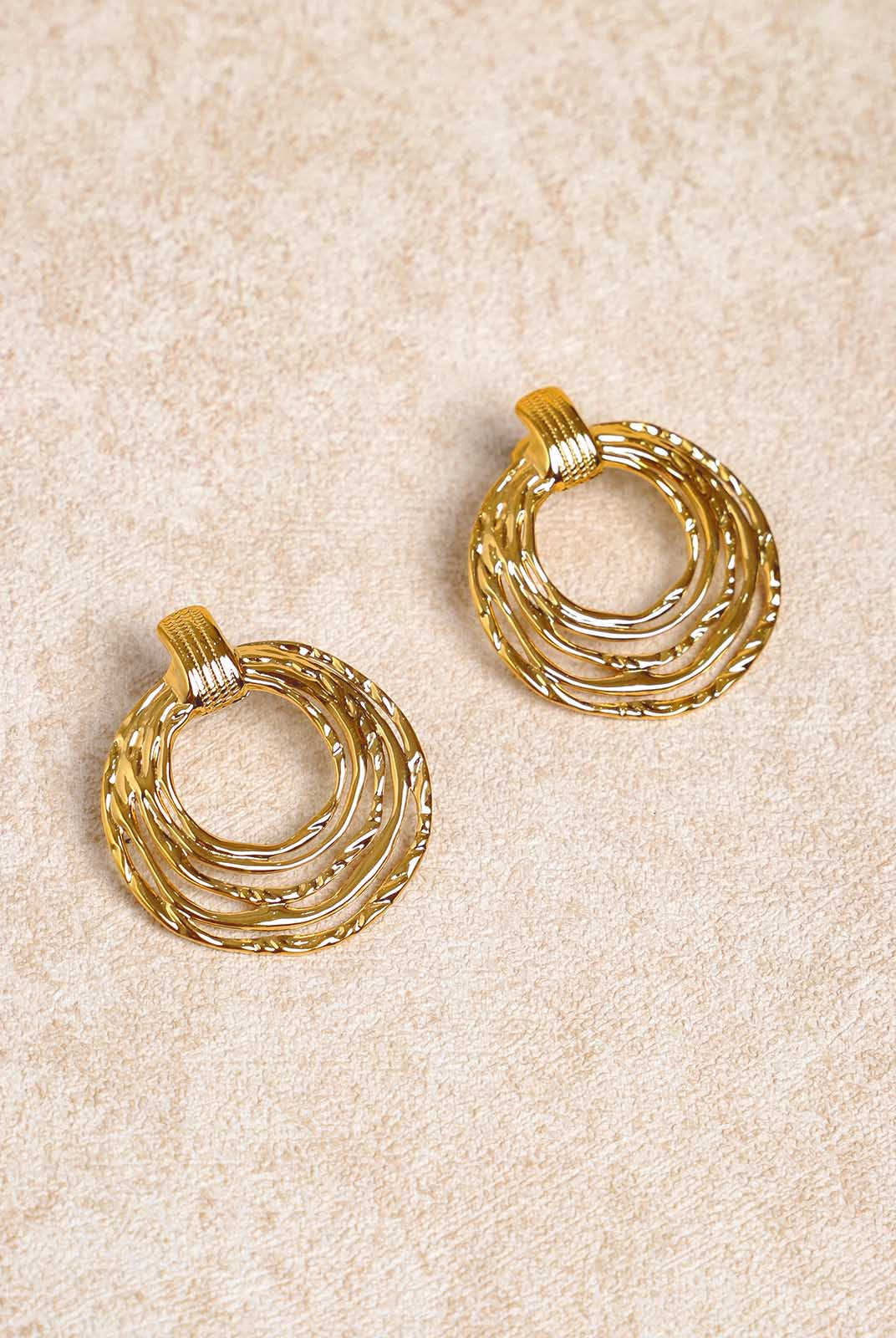 Women's Stainless Steel Hoop Earrings Gold Sustainable Earrings - BERLOOK