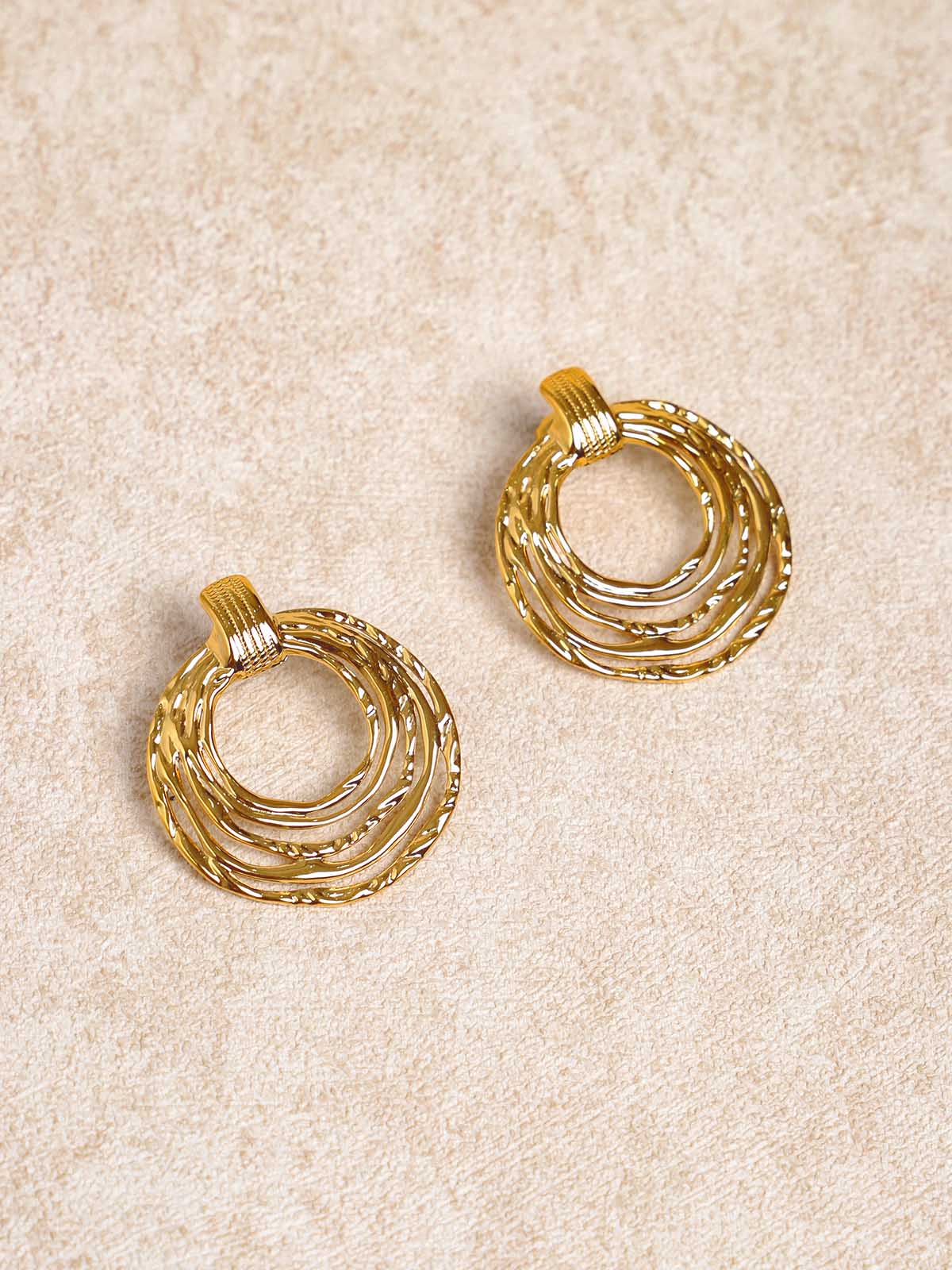 Women's Stainless Steel Hoop Earrings Gold Sustainable Earrings - BERLOOK
