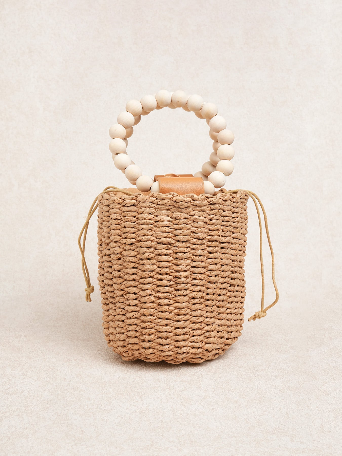 Women's woven bucket handbag Khaki Sustainable Bags - BERLOOK