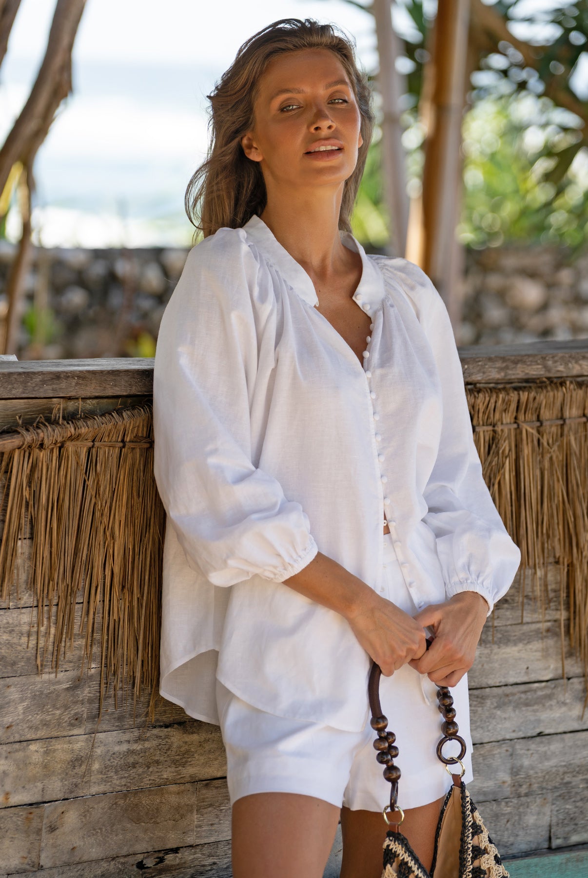 Women's Woven Cotton-Linen Shorts Sustainable Cover-ups - BERLOOK