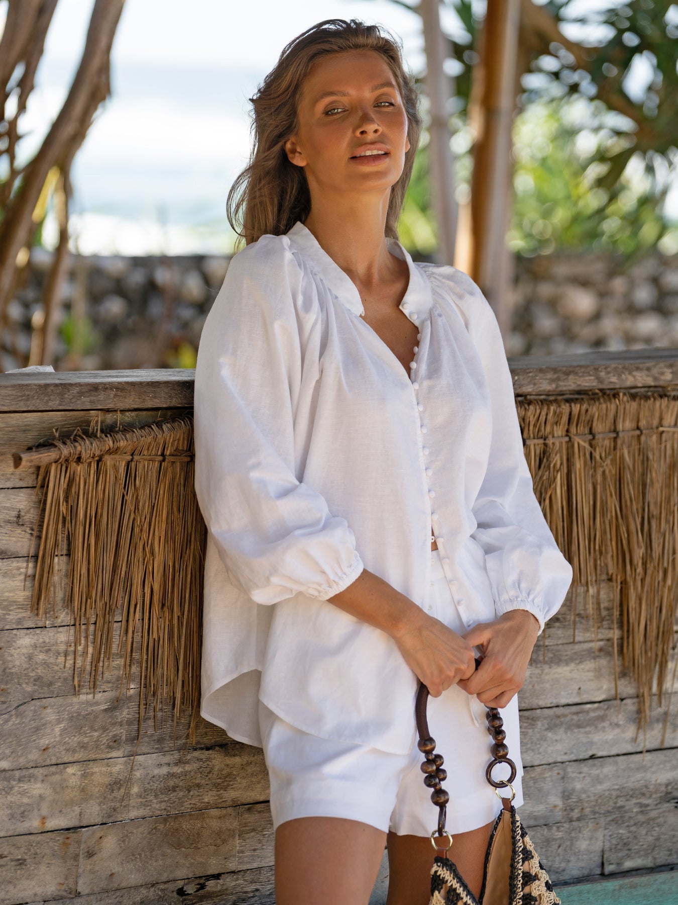 Women's Woven Cotton-Linen Shorts Sustainable Cover-ups - BERLOOK