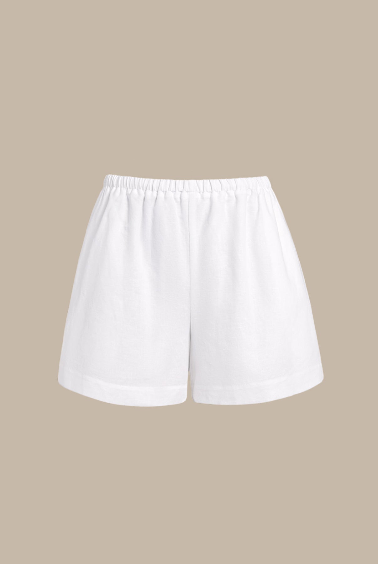 Women's Woven Cotton-Linen Shorts White Sustainable Cover-ups - BERLOOK